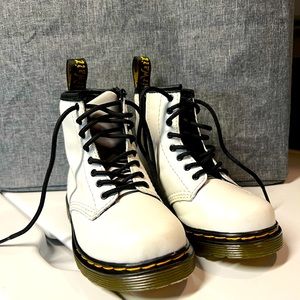 Dr. Marten’s White Combat Boots with Zipper